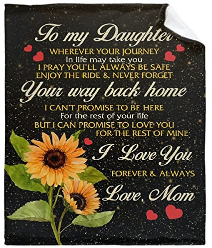 SIENNAWEBB Sunflower to My Daughter Never Forget That I Love You Luxuriöser Komfort Warm Flauschig Plüsch Hypoallergen Decke für Bett Sofa Stuhl Herbst Winter Wohnzimmer Groß 203 x 152 cm