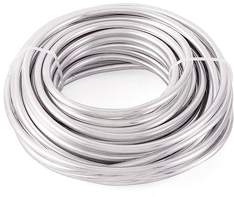 Cheriswelry - Filo di alluminio pieghevole per lavori artigianali, 10 m, larghezza 5 mm, per creazione di gioielli in metallo, bambole e scheletri, colore: argento