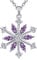 JO WISDOM Halskette Schneeflocken Silber 925 Damen,Anhänger Kette mit 3A Zirconia Februar Geburtsstein Amethyst Farbe Swarovski Kristall,Weihnachtsschmuck für Frauen