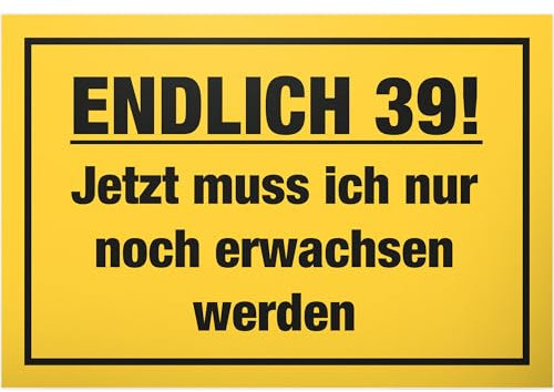 DankeDir! Neununddreißig - 30 x 20 cm Schild - 39. Geburtstag Geburtstagsgeschenk Männer & Frauen Geschenk 39er 39 Jahre - Geburtstagskarte Partydeko Geburtstagsdeko Geschenkidee