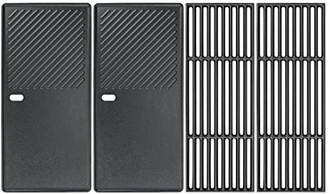GFTIME 7785 43CM x 72CM Cast Iron Grate & Griddle Plate, for Enders Boston 4, Enders Monroe PRO 4, Charbroil, Kenmore, Broil King, 7883 Grate Replacement,4 Pack