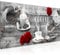 Runa Art Wandbild Kaffee Küche 1 Teilig 100 x 40 cm Modern Bild auf Vlies Leinwand Kaffeetasse Esszimmer Küchenbilder Grau Rot 027112c