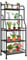 TIE-DailyNec 5 Stufiges Blumenregal Metall, Freistehendes Bücherregal Küchenregale Schwerlastregale Geeignet für Wohnzimmer, Balkon, Garten (55x28x133cm) (Schwarz)