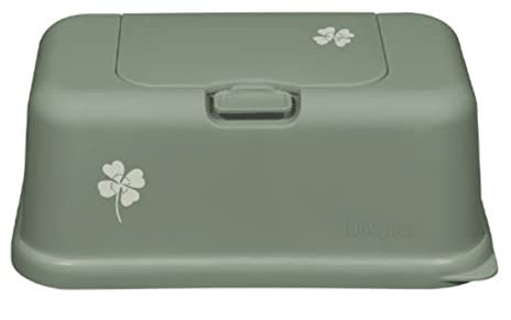 Aufbewahrungsbox für Feuchttücher, schönes Design & perfekte Funktion, unisex, langhaltende Frische und einfache Bedienung (Groß, Piniengrün - Kleeblatt)