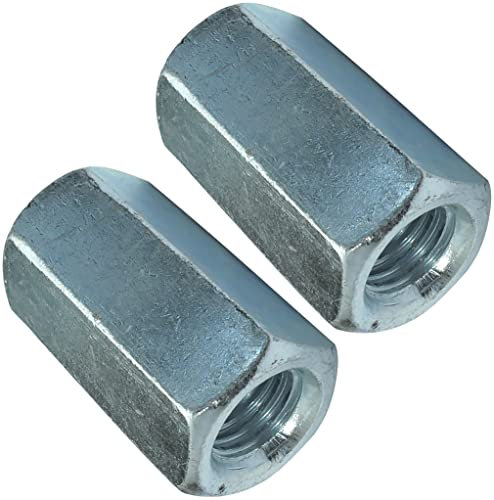 AERZETIX - C49600 - Set di 2 Dadi di accoppiamento esagonali lunghi M12x36mm - dado di prolunga - acciaio al carbonio con filettatura metrica