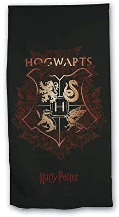 Aymax Harry Potter Hogwarts Strandtuch, Schwarz, 140 x 70 cm