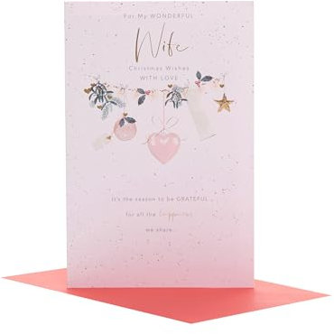 UK Greetings Weihnachtskarte für die Frau – leichtes Design