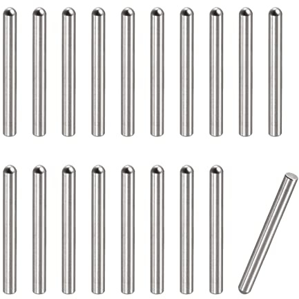 sourcing map 20 Stück Zylinderstifte 2,5x25mm Passstifte 304 Edelstahl Rundkopf Flachbefestigungselemente