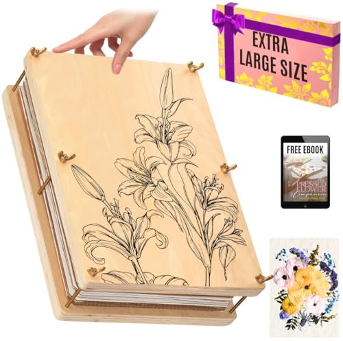 Berstuk Extra Large Flower Press Kit for Adults - Big Flower Preservation Kit 38 x 29cm (15 x 11.4) - Includes Video Tutorials - Gift-Ready Packaging for Arts and Crafts Lovers