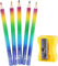 Toyland® 5 Jumbo Rainbow Pencils mit Anspitzer – Schreibwaren für Kinder