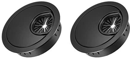 METALLIXITY Kabeldurchführung (60mm/2,36) 2 Stück, runde Kabelführung aus Zinklegierung - für die Organisation von Kabeln am Schreibtisch, Kabelmanagement, schwarz
