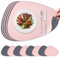 NOSTHEART Tischsets Abwaschbar 8er Set, Platzsets Abwischbar Tischsets Leder Rund Hitzebeständig rutschfest Platzdeckchen mit Untersetzer, Doppelseitigen - Rosa Grau