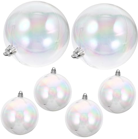 LIFKOME 6er-Pack Weihnachtsbaumschmuck Schillernde Seifenblasen Für Die Feiertage Und Die Heimdekoration 8 cm Bunte Kappe