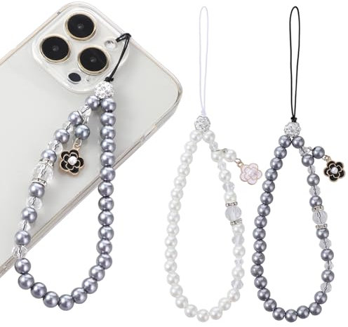 TIESOME chaîne de téléphone portable perles courte, anti perte lanière de téléphone portable dragonne pour porte clés sangle de téléphone portable bijoux de téléphone pour Femmes Filles