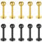 Briana Williams 10er Edelstahl Lippenpiercing Schwarz Gold 8mm Stecker mit Kugel Ohr Tragus Labret Helix Piercing Schmuck