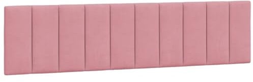 vidaXL Kopfteil Kissen Hanko, Kopfteilkissen mit Linien-Design, Bett Kopfkissen mit Klettverschlüssen auf Rückseite, Kopfteilpolster Kopfpolster, Rosa 200cm Samt