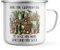 Purple Print House Into The Garden I Go Mens Enamel Mug Gardening Tea Coffee Metal Cup Gardener