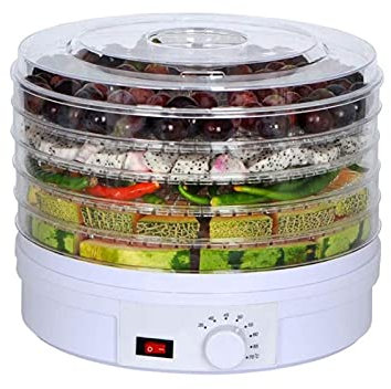 Macchina elettrica per disidratare alimenti, macchina da cucina multi-livello per carne o manzo essiccato, essiccatore per frutta e verdura con 5 vassoi impilabili, essiccatore per frutta, essicc