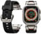 ULTIMAL Compatible with Apple Watch Straps Ultra 2/1 Series 10 9 8 7 6 5 4 SE SE2, Silicone Sport Durable Band for iWatch Strap 49mm 46mm 45mm 44mm (Black+Silver)