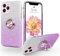 SouliGo for iPhone 11 Pro Max Case Glitter Bling Sparkle Trendy Girls Women Cover with 360° Ring Holder Kickstand Magnetic Car Mount Protective Shockproof Phone Case, Gradient Purple