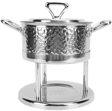 Einzelner Feuerherd, Edelstahl-Hot Pot, Tragbar, Outdoor, Camping, Wandern, Rucksackreisen, Picknick, Grillen für Gerichte, Butterwärmer, Topf, Individueller Induktionsherd,