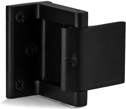 Verrou de sécurité de porte en alliage de zinc, verrou de porte renforcé, loquet de porte d'intimité pour portes battantes, très haute résistance, 1 pièce, noir