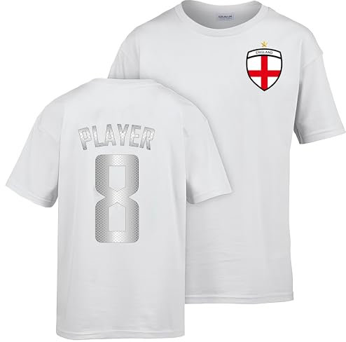 Personalised England Football T-Shirt: Adult England T-Shirt, Custom Top for Fans - England Top