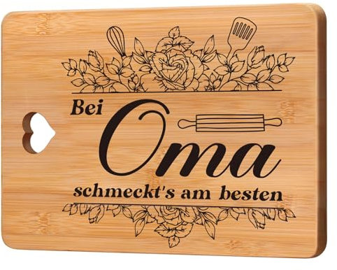 Geschenk Oma Geburtstag, Muttertagsgeschenk für Oma, Oma Geschenke zum Geburtstag, Oma Geburtstagsgeschenk, Geschenk für Oma - Bambus Schneidebrett Leichtgewicht 21.5 * 28CM