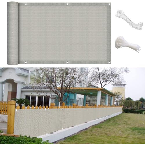 GAIFNAG Balkon Sichtschutz Balkonabdeckung 55 x 900 cm Sichtschutz Sichtschutzzaun, Kunststoff Balkonverkleidung Wetterbeständiges Und Pflegeleichtes für Balkon Terrasse Garten, Grau