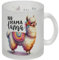 Alpaka mit bunter Satteldecke Glas Tasse mit Spruch No Drama Lama Flauschig und Farbig Farbenfrohe Satteldecke