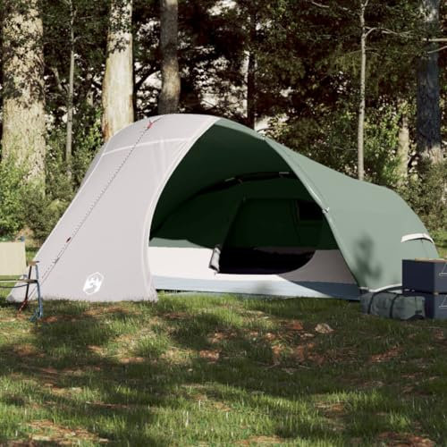 AUVYI Kuppel-Campingzelt 4 Personen Grün Wasserdicht 185T Polyester mit PU-Beschichtung 278x215x110/126 cm