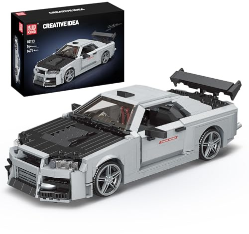 Mould King 10113 MOC Technik Sportwagen Bausatz für GTR Rennwagen Technologie Klemmbausteine Bausatz Hochwertiges Sammler-Auto für Erwachsene (1471+ Bausteine Designer Firas Munir Abu-Jaber