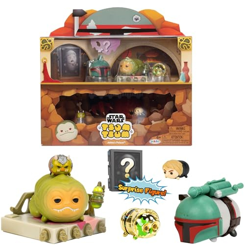 Tsum Tsum Disney Star Wars Jabba's Palace Deluxe Themen-Set, Figuren Stehen 7 cm hoch & stapelbar, inklusive Luke, Gamorrean Guard, Han Solo, C-3PO und mehr, für Kinder ab 6 Jahren