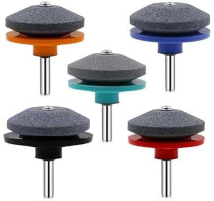 Gokoti 5pcs Lawnmower Dull Blade Sharpener,Lawn Mower Blade Sharpener Kits,Universal Blade Sharpeners for Lawn Mowers