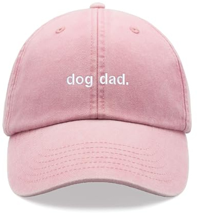 Hund Papa Baseball Cap Vintage Washed Unisex Papa Hut Verstellbar Hund Mann, rose, Einheitsgröße