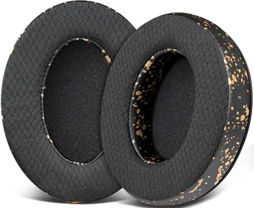 SOULWIT Mesh Stoff Ersatzpolster Ohrpolster Ersatz Polster für HyperX Cloud 1/2/3/Pro/Core/Alpha/Alpha S/Alpha Pro/Flight/Flight S/Stinger/Stinger S, CloudX Stinger/Stinger Core/Flight Kopfhörer