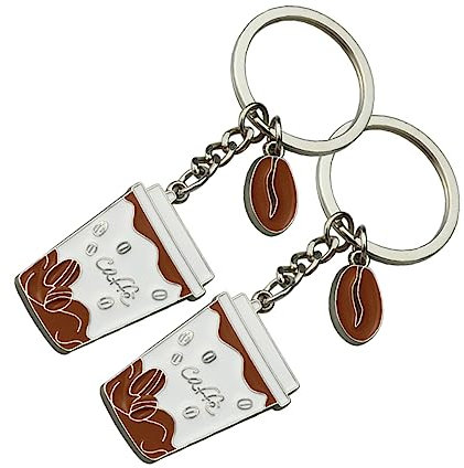 MOBUTOFU 4stücke Kreativer Schlüsselanhänger Form Einer Kaffeetasse Schlüsselring Für Taschen Schlüssel Und Kleidung Geschenkidee Für Kaffeeliebhaber