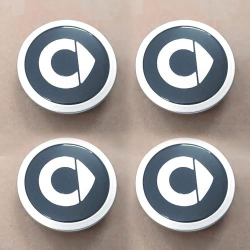 XWSBUDE 4 Stück Auto Radnabenkappen, für Smart 451 453 59m Dauerhaft Kratzfest Radnabenabdeckung Wasserdicht Staubdicht Reifen Felgen Zubehör