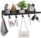 2 Pcs Key Holder for Wall, Key Hooks Wall Mounted Key Racks, Wall Key Holder with Key Tray Shelf, Key Hangers with 6 Hooks, for Home Entryway Hallway Kitchen Bedroom Office Home Decor, Black