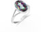 HIMALYA QUARTZ Damen Silber 925 Ring Mit Steinen, Hochzeit Verlobungsring Mystischer Quarz Oval 10x12mm HQ-SR65-MYSTPZ-9.5
