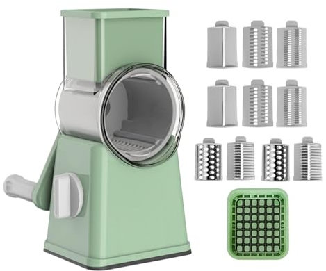 Berriphonia Vegetable Shredder Slicer, Rotary Cheese Grater, Rotary Kitchen Slicer and Grater | Multifunctional Food Chopper, Vegetable Cutter for Nuts, Potatoes, Carrots