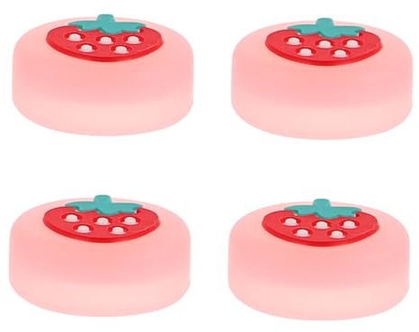 Angoily 4piezas Cubiertas De Silicona para Joystick De Switch Diseño Luminoso De Frutas Ergonómico para Controladores Accesorios De Juego