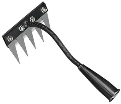 BOWTONG 5/6/7/8 Teeth Carbon Steel Garden Hand Rake Farm Tool Weeding Scarifier Agricultural Garden Metal Harrow Nail Harrow WeedingTool