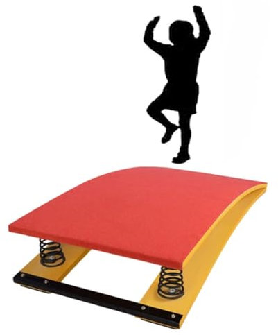 Gymnastik-Springbrett - Schweres Gewölbe-Springbrett mit 2 Federn, tragbares gebogenes Design für Junior-Turner, ideales Sportgerät für Training und Übung
