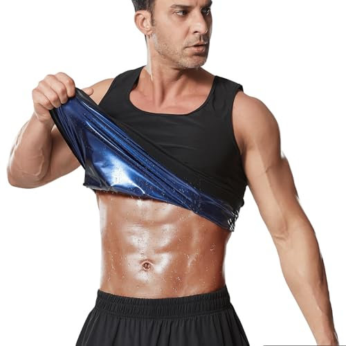 Towintec Canotta Maglietta Sauna Uomo Dimagranti Sudore Camicia Sauna Tute calde Intrappolamento del calore per la Perdita di Peso Corsa Shapewear Gilet per Sportiva Fitness Allenamento