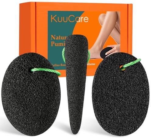 Pumice Stone for Feet, 3 Pack Natural Earth Lava Foot Callus Remover & Pedicure Exfoliator Tools for Heels, Soles and Toe Gaps, Foot Scrubber for Dry & Dead Skin