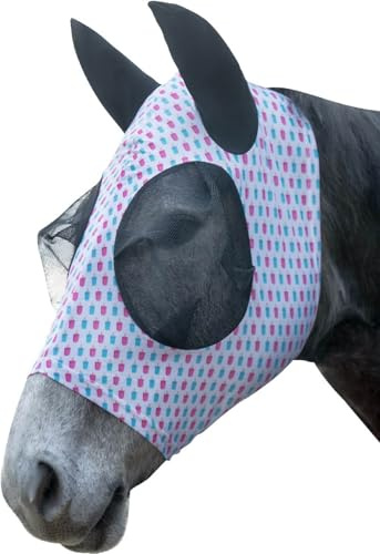 HKM Ice Cream Anti-fly mask White/Pink Pony