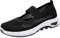 Gesundheitsschuhe Damen Damen Schuhe Sneakers Slip on Breite Füße Turnschuhe Freizeitschuhe Keilabsatz rutschfest Weichen Sohlen Sandalen Leichte Mesh Orthopädische Laufschuhe Schwarz 38