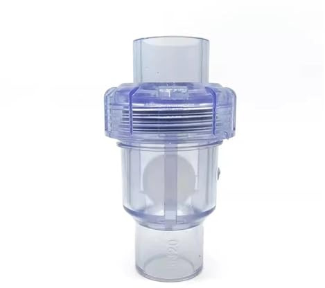 Clapet anti-retour UPVC – 20 mm, 25 mm, 32 mm, 40 mm, 50 mm – Connecteur de tuyau en PVC durable et résistant aux U-V(Transparent,ID50mm)