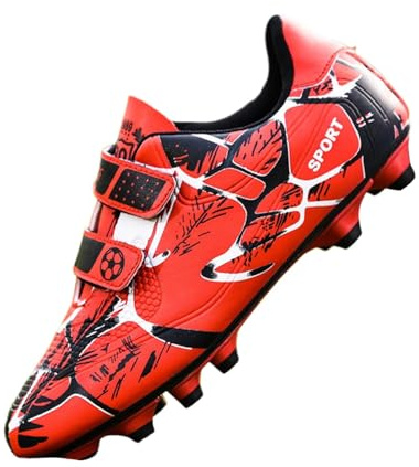 Hanraz Kinder Fussballschuhe Leicht Atmungsaktiv Stollenschuhe Athletics Unisex Sportschuhe Outdoor Teenager Multinockenschuhe Sneaker Turnschuh Wettkampf Fußballschuhe